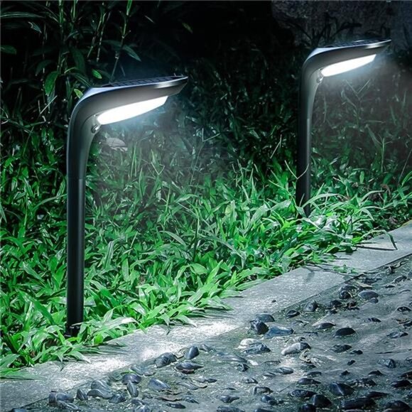 Solar Pathway Lights,【4 Pack】 Solar Outdoor Lights Pathway Bright High Lumen Wat - Picture 1 of 6